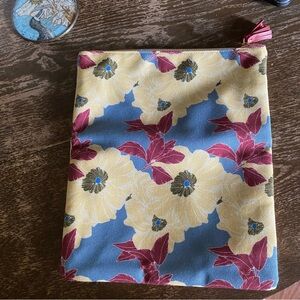 Rachel Pally floral leather zippered pouch fold over envelope clutch bag purse